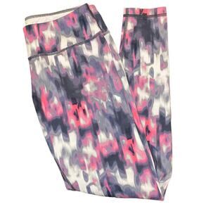 Zella Pink and Grey Watercolor Leggings Size Medium